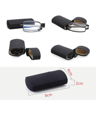 Buy Foldable Blue Light Filter Reading Glasses +2.5 for Men & Women - Compact UV400 Anti-Fatigue Metal Frame with Pocket Etui - Perfect for Ages 60-64 - Buy Online on GoSupps.com