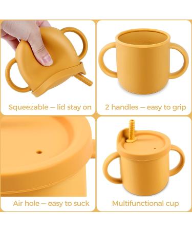 LUOWAN Baby Silicone Straw Sippy Cup 8OZ Blue | Spill Proof Toddler Snack Cup - Buy Online on GoSupps.com