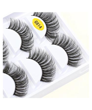 UAMOU 2/20/100 Boxes Mink Lashes Eyelashes 5 pairs Natural Curly Fake Eyelashes Thick Maquiagem Lash Extension Makeup Tools Cheerfully (Color : 5 pairs G614 Size : 50 boxes)