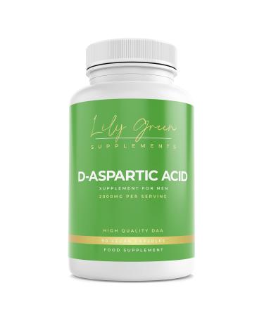 Lily Green | D-Aspartic Acid 2000mg per Serving | 90 Vegan Capsules | Boost for Men | Pure DAA | High Strength | No Artificial Fillers | Made in UK