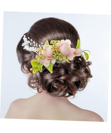 minkissy Flower Bridal Comb Flowers for Hair Accessories for Women Womens Hair Accessories Womens Accessories Wedding Headpiece Accesorios Para Mujer Silk Cloth Pink Wig Bridesmaid - Buy Online on GoSupps.com