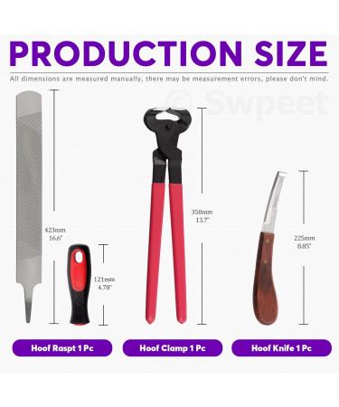Swpeet 8pcs Professional Farrier Tool Kit - Hoof Trimmer Scissors Cutter Rasp Pliers & Roll Pack for Horses | International Shipping Available - Buy Online on GoSupps.com