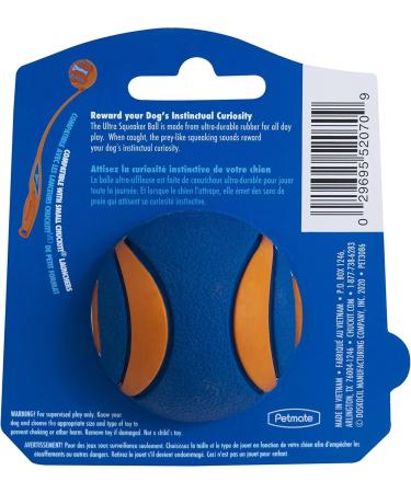 Chuckit! Ultra Squeaker Ball Small - Multi-Coloured 1-Pack for Interactive Fun | International Shipping Available - Buy Online on GoSupps.com