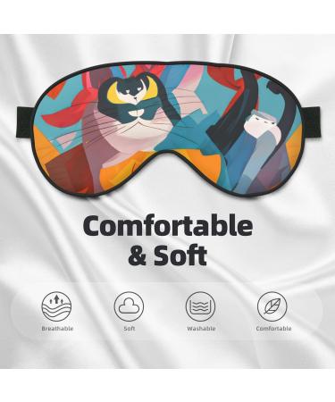 SSIMOO Cartoon Cats Sleep Mask - Adjustable Breathable Eye Mask for Comfortable Sleep | International Shipping - Buy Online on GoSupps.com