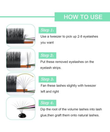 Easy Fan Lashes C-0.10-12 Eyelash Extensions C D Curl | Self Fanning & Automatic Blooming Lashes | Russian Volume Lashes (12mm) - Buy Online on GoSupps.com
