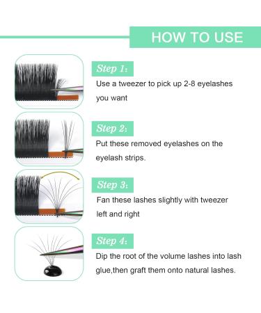 Easy Fan Lashes CC-07-11 | Self-Fleed Eyelashes for Volume | C D Curl Eyelash Extensions 8-15 mm - Buy Online on GoSupps.com
