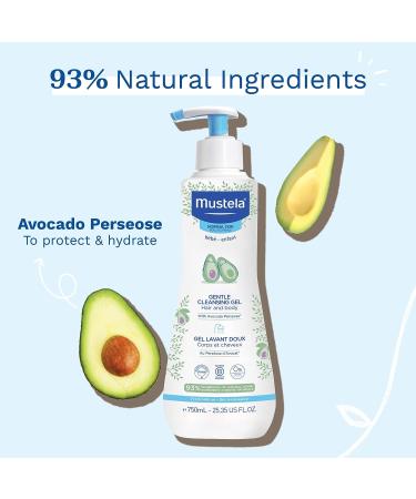 Mustela Baby Gentle Cleansing Gel - Avocado & Vitamin B5 Hair & Body Wash - Biodegradable & Tear-Free - 1 or 2-Pack - Various Sizes - Buy Online on GoSupps.com