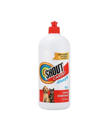 Shout Carpet Turbo Oxy Urine Destroyer | Carpet Cleaner Completely Removes Tough Urine Stains & Prevents Pet from Remarking | Safe for Kids & Pets | Fresh Scent, 32 Oz 32 oz - 1 Pack