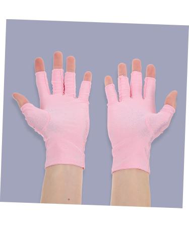 minkissy 5 Pairs Nail Gloves Pink Fingerless Gloves Half Finger Gloves Protective Gloves for Manicure Nail Anti-uv Gloves for Gel Nails Moisturizing Spandex Nail Supplies - Buy Online on GoSupps.com