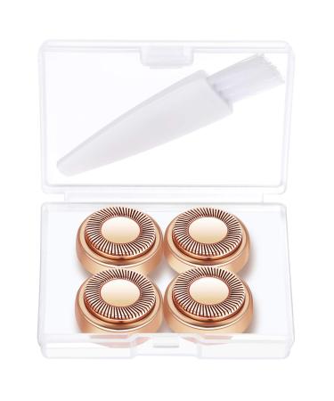 Dealswin Facial Hair Remover Replacement Heads:Compatible with Gen 1 Finishing Touch Flawless Facial Hair Removal Tool Women, As Seen On TV 18K Gold-Plated Rose Gold 4 Count, Generation 1 Single Halo