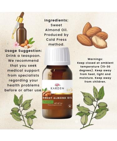 Sweet Almond Oil - Karden 100ml (3.38oz) | Premium Natural Skincare | International Shipping - Buy Online on GoSupps.com