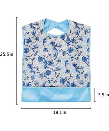 Vlokup Adult Bibs for Women - 3 Pack Waterproof Reusable Clothing Protector with Crumb Catcher - Floral & Butterfly Design - Buy Online on GoSupps.com