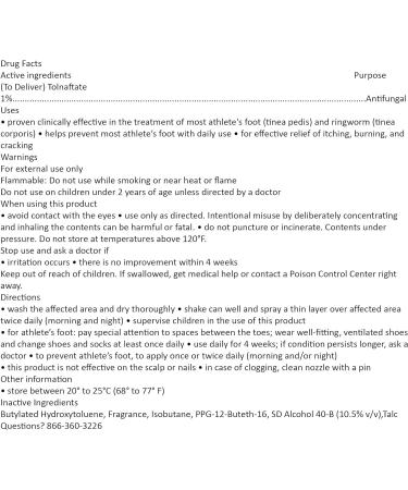 Buy Generic Tnactin Antifungal Powder Spray - Best Itch & Burning Relief for Athlete's Foot - Pack of 3 International Shipping - Buy Online on GoSupps.com