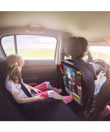 OKEECA Car Back Seat Organisers with 10 Protectors - Kid-Friendly Car Organizer with 8 Pockets - Kick Mat for Toys, Drinks, Snacks - Car Accessories for Kids & Toddlers - Buy Online on GoSupps.com