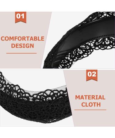 Minkissy Black Lace Hair Hoop Broadside Lace Headband Wide Hair Hoop Floral Lace Headband Gothic Lace Headband for Women Girls (Black) - Buy Online on GoSupps.com