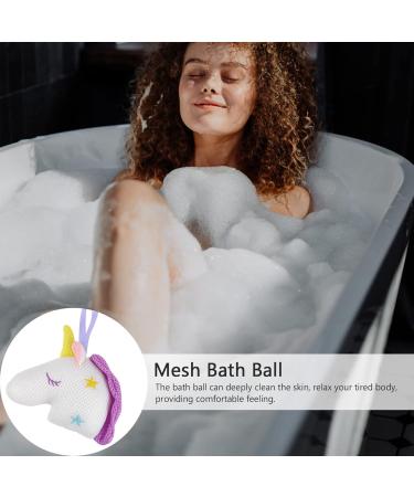 FOMIYES 2pcs Unicorn Bath Exfoliating Shower Ball - Kids Playset Bath Loofah & Body Scrubber Mesh Sponge - Buy Online on GoSupps.com