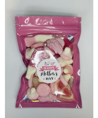 Happy Mothers Day Pink Filled Pick N Mix Sweet Treat Pouch Present Gift 100g - Buy Online on GoSupps.com