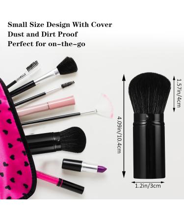 Qianyu Makeup Brushes Kabuki Face Brushes with Angled Retractable Travel Blush Kabuki Synthetic Brush Portable for Foundation Powder Bronzer Buffing Liquid Cream Cosmetics with Cover(Brown) - Buy Online on GoSupps.com