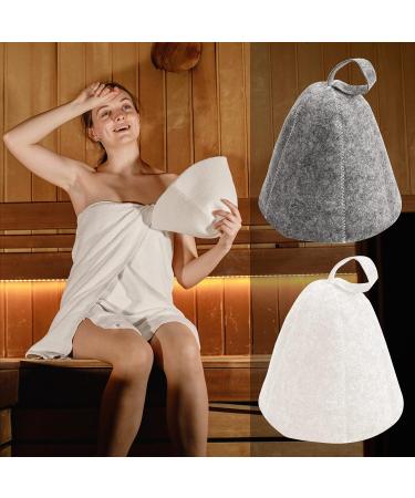 2 Pieces Sauna Hut Felt Hats - Heat Protection Sauna Caps for Men & Women | Premium Sauna Accessories - Buy Online on GoSupps.com