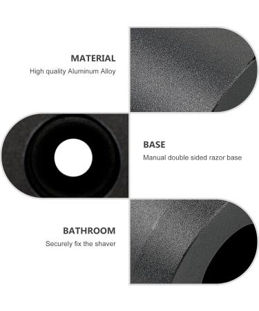 Heallily Men's Aluminum Alloy Safety Razor Stand - Double Cut Razor & Accessories for Bathroom - Black - Buy Online on GoSupps.com