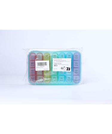 Weekly Pill Organizer Box - 7 Day Medicine Compartment Holder (Blue) | Large 4 Compartments for Easy Medication Management | Ideal for Evening Use - Buy Online on GoSupps.com