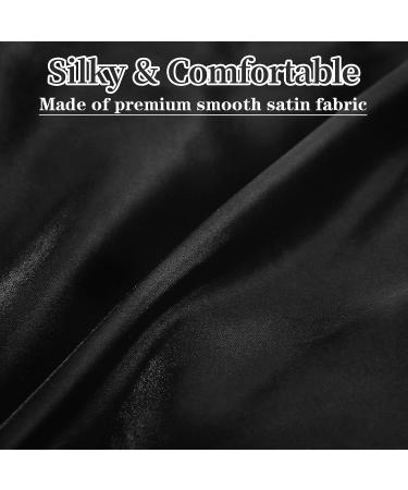 2 Pcs Satin Bonnets for Black Women - Adjustable XL Silk Bonnet for Sleeping - Jumbo Sleep Bonnet for Curly Hair - Black - Buy Online on GoSupps.com