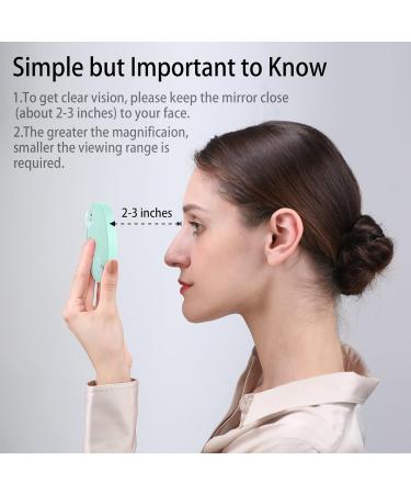 Funtopia 20X/10X Magnifying Mirror and Tweezers Kit - Compact Travel Mirror for Makeup, Eyebrow Tweezing, Blackhead & Blemish Removal - 3.5 Inch Green - Buy Online on GoSupps.com