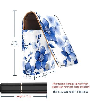 Buy Blue Branch Cherry Blossom Leather Lipstick Case - Mini Lip Gloss Organizer with Mirror - Perfect Travel Accessory for Lipstick Lovers - Buy Online on GoSupps.com