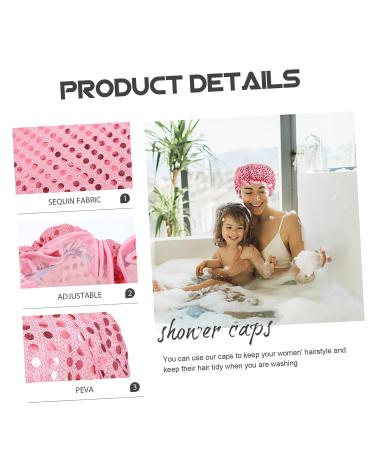 Beavorty Extra Large Pink Shower Cap for Women - Reusable Night Cap for Hair Protection and Showering - 24x24cm - Buy Online on GoSupps.com