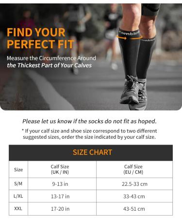 Shop Cambivo Compression Stockings & Calf Bandages for Men & Women - XXL Gray for Sports Running & Swelling Relief - Buy Online on GoSupps.com