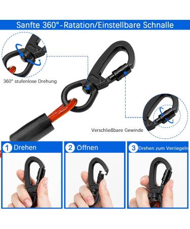 Hofleine 9m Tie Out Cable for Dogs | Shock-Damping Spring | Medium & Large Dogs | Outdoor Camping & Park Use - Red - Buy Online on GoSupps.com