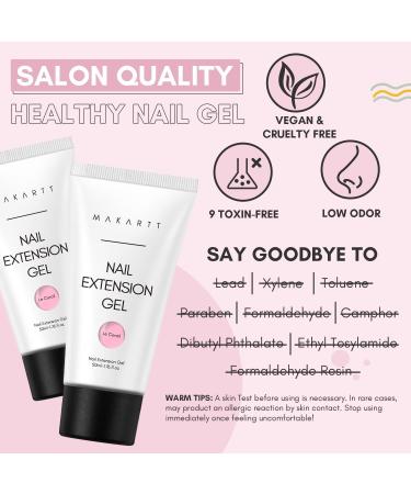 Makartt Poly Nail Gel 50ML - Builder Gel for Nail Extensions in White, Pink, Nude, Clear, and Rosy Shades - Ideal for Technicians, Beginners, and Salon Designs - Buy Online on GoSupps.com