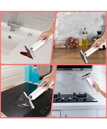 ASTRL Mini Mop | Mini Portable Short Mop Self-Squeeze Glass Wiper | Hand Wash-Free Strong Absorbent Lazy Cleaning System for Desktops Windowpanes Tablewares White Suit*2 - Buy Online on GoSupps.com