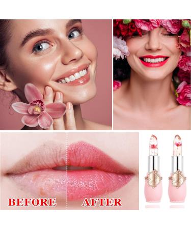 LZYLLS Crystal Jelly Flower Lipstick Set A - 2 Pack, Color Change Lip Gloss, Long Lasting Nutritious Moisturizing Lip Balm - Buy Online on GoSupps.com