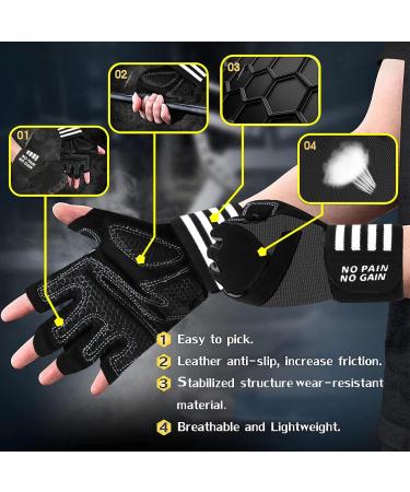 Finger Ten Fitness Gloves for Men - Full & Half Finger Wrist Protection Training Gloves for Weightlifting & Bodybuilding - Dark Black - Buy Online on GoSupps.com