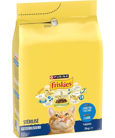 FRISKIES Sterilized Cats with Salmon and Vegetables - 3 KG - Croquettes for Adult Cats - Buy Online on GoSupps.com