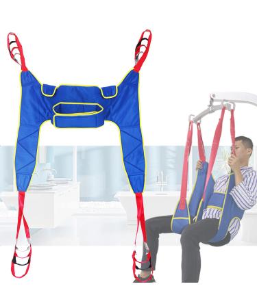 Transfer Full Body Lifting Sling with Split Leg Design Patient Lift Sling for Toileting Breathable Adjustable Transfer Belt for Medical Disabled Full Body Sling Weight Capacity 507 lbs A