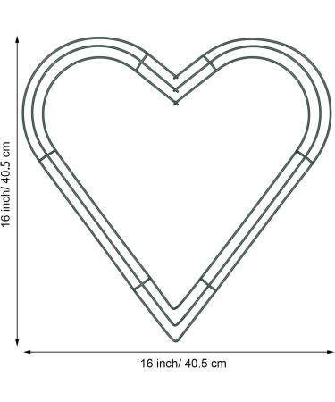 3 Pack Heart Shaped Wire Wreath Frame Set - 16 Inch Green Metal Rings for Valentine's Day, Weddings, and Home Decor - Buy Online on GoSupps.com
