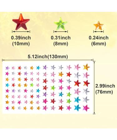 Colorful Star Diamond Stickers | 4 Sheets Acrylic Decals for Makeup Phones & Gifts - Perfect Women's Decorations - Buy Online on GoSupps.com