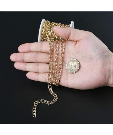 16.4ft Twisted 2mm Aluminum Curb Chain | Golden Plated for Jewelry Making | Pendant Necklace Chain Spool | 1Gold-10x6.5x1.8mm - Buy Online on GoSupps.com