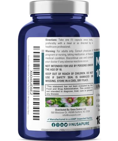 NusaPure Marshmallow Root 50:1 Extract 200 mg Equivalent to 10 000mg Per Veggie Caps 180 Count (Non-GMO Vegan) Bioperine - Buy Online on GoSupps.com