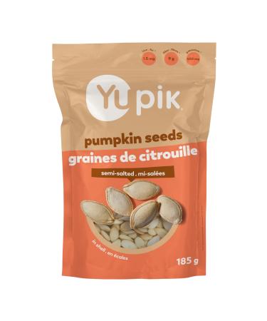 Yupik Semi-Salted Pumpkin Seeds in Shell 185 g Kosher Gluten-Free Seeds With Sea Salt Healthy Snacks Rich in Fiber