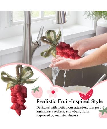 Savon Nettoyant Barre en Forme de Fraise | Savon Visage sur Cordon claircissant Hydratant Esth tique pour le Bain Soin D coratif Corps - Buy Online on GoSupps.com