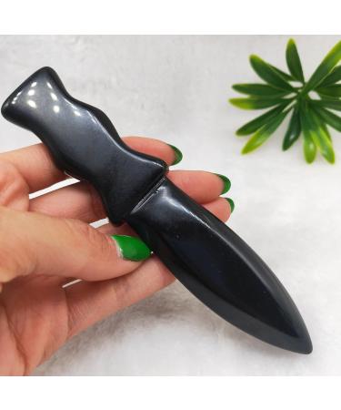 1pcs Natural Quartz Crystal Hand Carved Crystal Obsidian Knife Crafts Crystal Stone Home Decoration Gifts Full of Texture - Buy Online on GoSupps.com