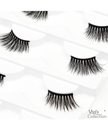 Vivis Half False Lashes 3D Faux Mink Corner Eyelashes Natural Fake Eye Fluffy Cross Reusable Makeup Extension 5 Pairs - B16 - Buy Online on GoSupps.com