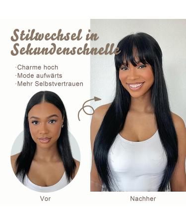 Zynery 4-Piece Clip-In Bangs & Pony Hair Extensions | Fake Bangs & Fringe for Women - Light Brown Dark Brown Black - Buy Online on GoSupps.com