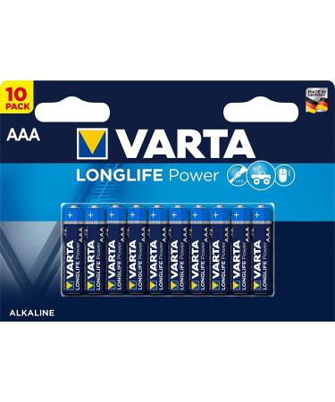 VARTA Longlife Power AAA Alkaline Batteries (10-Pack) - Made in Germany - Perfect for Toys Torches & Controllers - International Shipping Available - Buy Online on GoSupps.com