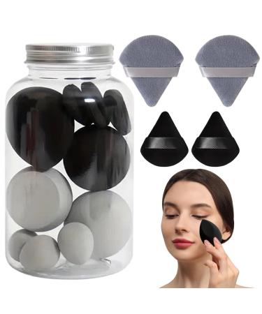 Maciun Make up Sponges for Foundation Makeup Sponge Set Beauty Sponge & Powder Puff Versatile Wet & Dry Use Long Lasting for Women Black