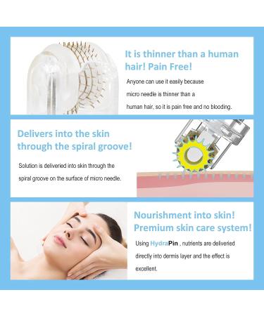 Hydra Roller Microneedle Derma Roller & Stamp Serum Applicator Kit - 2 in 1 Titanium Micro Needle Tool with 2 Empty Ampule Bottles - Cosmetic Microneedling Set - Buy Online on GoSupps.com