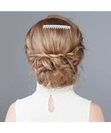 10pcs Transparent Side Combs - Vintage Twist French Hair Clips for Women's Bridal Wedding - Buy Online on GoSupps.com
